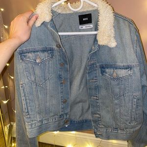 Urban outfitters cropped denim jacket